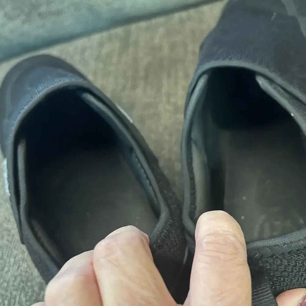 FitVille Easy Top Wings Slip On Diabetic Shoes Mens 9.5 Black Extra Wide Walking